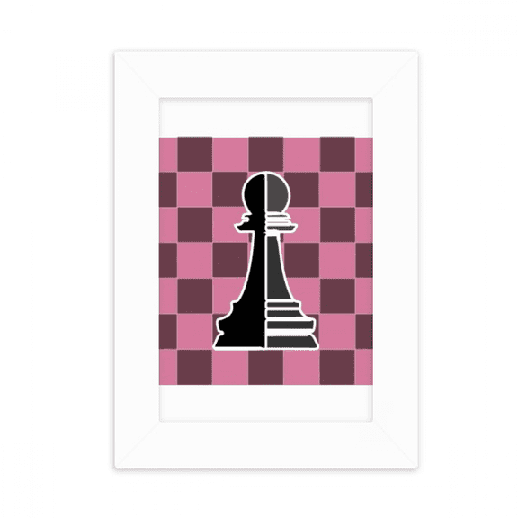 Checkerboard Black Word Chess Desktop Photo Frame Picture Display Decoration Art Painting