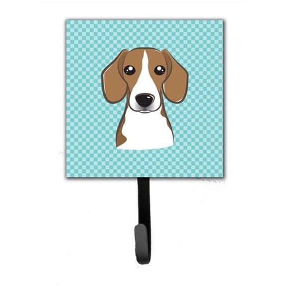 Checkerboard Blue Beagle Leash & Key Holder