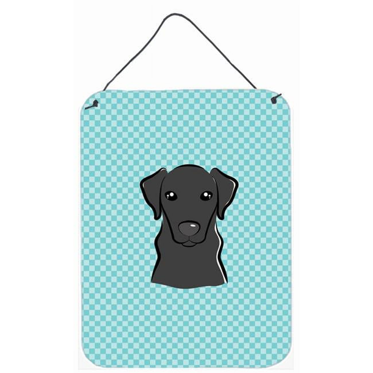 Checkerboard Blue Black Labrador Wall and Door Hanging Prints