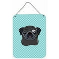 thumbnail image 1 of Checkerboard Blue Black Pug Wall and Door Hanging Prints, 1 of 1