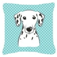 thumbnail image 1 of Checkerboard Blue Dalmatian Fabric Decorative Pillow, 1 of 4