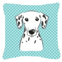 Checkerboard Blue Dalmatian Fabric Decorative Pillow