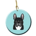 thumbnail image 1 of Checkerboard Blue French Bulldog Ceramic Ornament, 2.81 In., 1 of 1