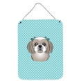 thumbnail image 1 of Checkerboard Blue Gray Silver Shih Tzu Wall or Door Hanging Prints, 1 of 2