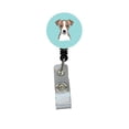thumbnail image 1 of Checkerboard Blue Jack Russell Terrier Retractable Badge Reel, 1 of 1