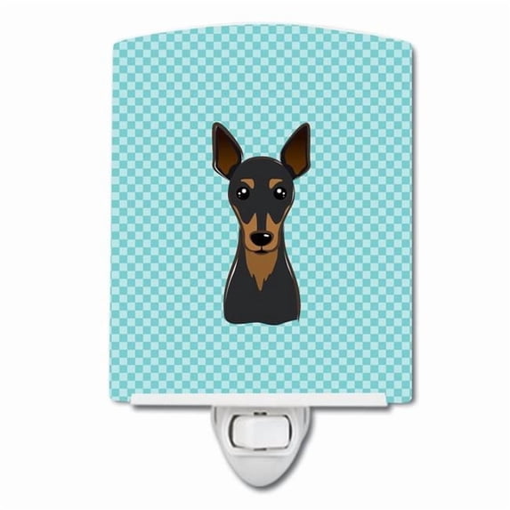 Checkerboard Blue Min Pin Ceramic Night Light