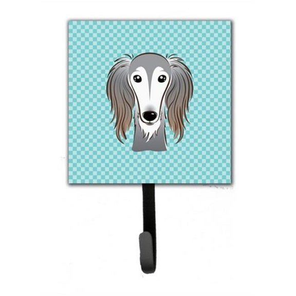 Checkerboard Blue Saluki Leash & Key Holder