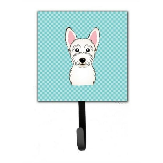 Checkerboard Blue Westie Leash & Key Holder