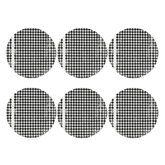 Checkerboard Chess Leather Drink Coasters for Drinks (6 Pack) for Tabletop Protection Round Shape