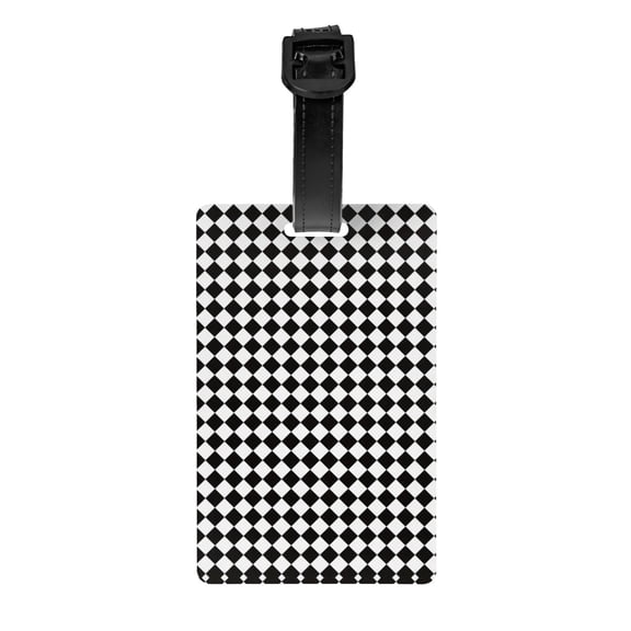 Checkerboard Chess Luggage Tag Pvc Identifier Card Holder Label Travel Bag Tag