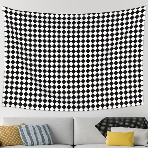 Checkerboard Chess Tapestry Bedroom Living Room Tapestry Room Decorative Aesthetic Tapestries (90 In * 60 In)