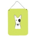 thumbnail image 1 of Caroline's Treasures BB1271DS1216 Checkerboard Lime Green Bull Terrier Wall or Door Hanging Prints, 12x16, multicolor, 1 of 2