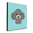 thumbnail image 1 of Checkerboard Blue Silver Gray Poodle Artwork Wall Panel, 1 of 3