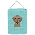 thumbnail image 1 of Caroline's Treasures BB1171DS1216 Checkerboard Blue Wirehaired Dachshund Wall or Door Hanging Prints, 12x16, multicolor, 1 of 2