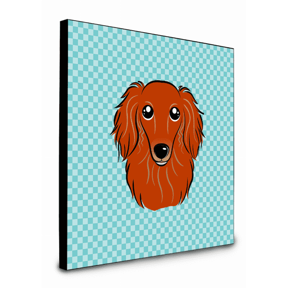 Checkerboard Design with Dog Wall or Door Hanging Prints