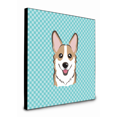thumbnail image 1 of Carolines Treasures BB1191UP88 8 x 8 x 0.625 in. Checkerboard Blue Corgi Artwork Panel Wall Decor, 1 of 1