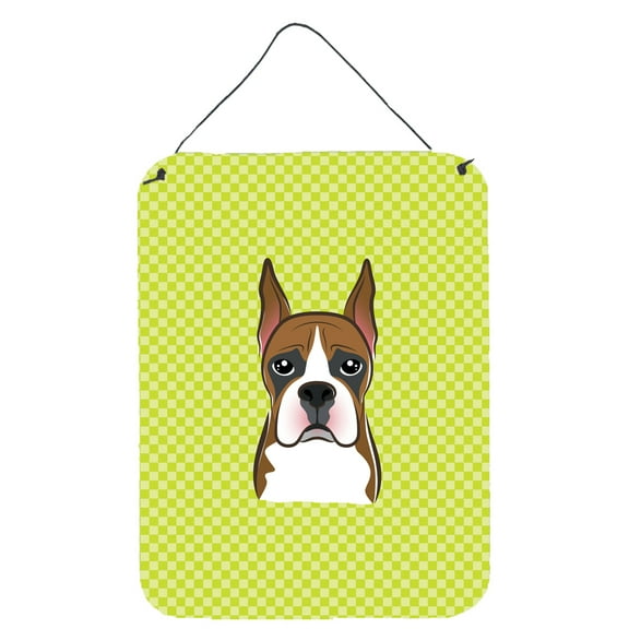 Checkerboard Design with Dog Wall or Door Hanging Prints