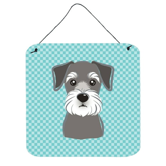 Checkerboard Design with Dog Wall or Door Hanging Prints