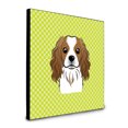 thumbnail image 1 of Checkerboard Lime Green Cavalier Spaniel Artwork Wall Panel, 1 of 3
