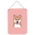 thumbnail image 1 of Caroline's Treasures BB1225DS1216 Checkerboard Pink Shiba Inu Wall or Door Hanging Prints, 12x16, multicolor, 1 of 2