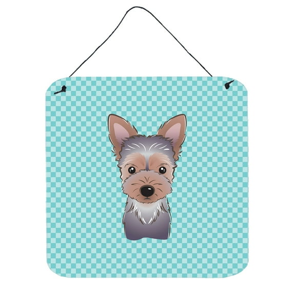 Checkerboard Design with Dog Wall or Door Hanging Prints