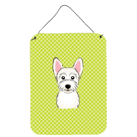 Checkerboard Design with Dog Wall or Door Hanging Prints