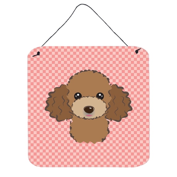 Checkerboard Design with Dog Wall or Door Hanging Prints