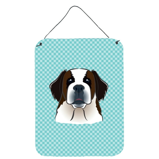 Checkerboard Design with Dog Wall or Door Hanging Prints
