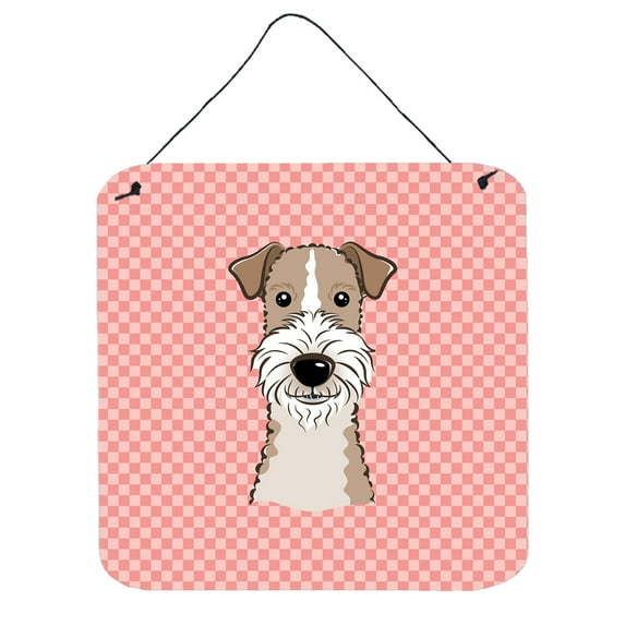 Checkerboard Design with Dog Wall or Door Hanging Prints