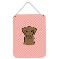 thumbnail image 1 of Caroline's Treasures BB1234DS1216 Checkerboard Pink Chocolate Labrador Wall or Door Hanging Prints, 12x16, multicolor, 1 of 2