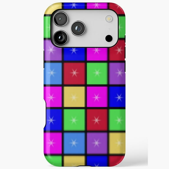 Checkerboard Disco Colors Phone Case for iPhone 11 12 13 14 15 16 17 ...