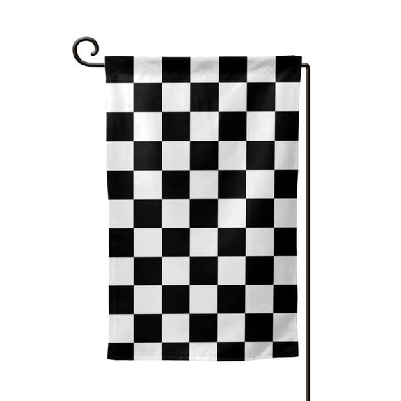 Checkerboard Double Sided Garden Flag for Indoor Outdoor Decorations 12.5 * 18 Inches Square