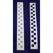 Checkerboard/Flower Border Stencil Set-14 Mil Mylar-3 x 23.5 Painting/Crafts