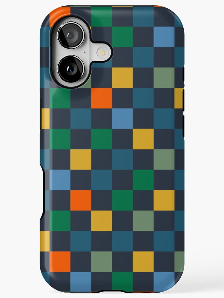 Checkerboard Geometric Multicolor Pattern Art iPhone Case 11 12 13 14 ...