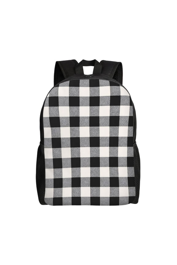 Checkerboard Grid Backpack Full Front Print Travel Laptop Bag for Men and Women