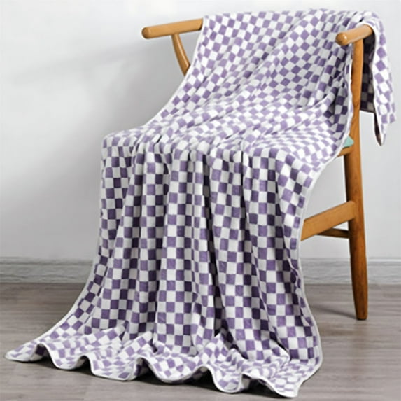 Checkerboard Grids Velvet Bath Towel - Thickening, Super Absorbent, Quick-Drying, Does Not Shed Hair, Large Size for Home, Beach, Gym Use