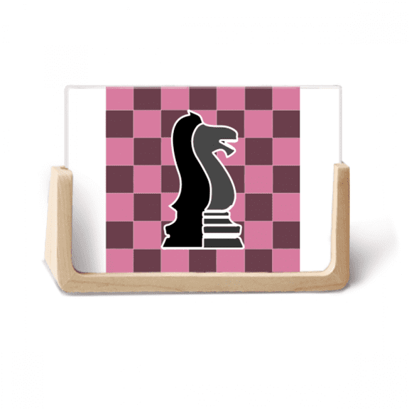 Checkerboard Knight Black Word Chess Photo Wooden Photo Frame Tabletop Display