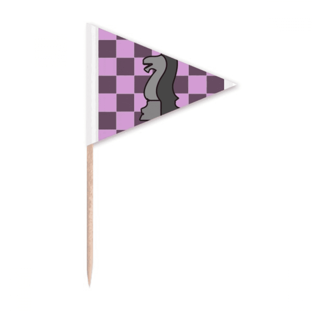 Checkerboard Knight White Word Chess Toothpick Triangle Cupcake Toppers ...