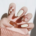 thumbnail image 1 of Checkerboard Lattice Line Jelly Glue Nail Manicure, 1 of 5