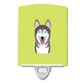 thumbnail image 1 of Checkerboard Lime Green Alaskan Malamute Ceramic Night Light, 1 of 1