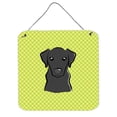 thumbnail image 1 of Checkerboard Lime Green Black Labrador Aluminum Metal Wall Or Door Hanging Prints, 6 x 6 In., 1 of 1