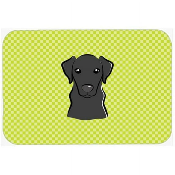 Checkerboard Lime Green Black Labrador Mouse Pad, Hot Pad Or Trivet, 7.75 x 9.25 In.