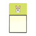 thumbnail image 1 of Checkerboard Lime Green Corgi Refiillable Sticky Note Holder Or Postit Note Dispenser, 3 x 3 In., 1 of 1