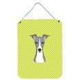 thumbnail image 1 of Checkerboard Lime Green Italian Greyhound Wall or Door Hanging Prints, 1 of 2