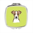 thumbnail image 1 of Checkerboard Lime Green Jack Russell Terrier Compact Mirror, 2.75 x 3 x .3 In., 1 of 1