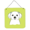 thumbnail image 1 of Checkerboard Lime Green Maltese Aluminum Metal Wall Or Door Hanging Prints, 6 x 6 In., 1 of 1