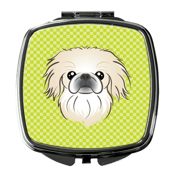 Checkerboard Lime Green Pekingese Compact Mirror BB1283SCM