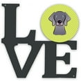 thumbnail image 1 of Checkerboard Lime Green Weimaraner Metal Wall Artwork LOVE, 1 of 2