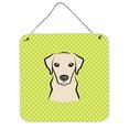 thumbnail image 1 of Checkerboard Lime Green Yellow Labrador Aluminum Metal Wall Or Door Hanging Prints, 6 x 6 In., 1 of 1