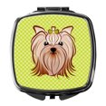 thumbnail image 1 of Checkerboard Lime Green Yorkie Yorkishire Terrier Compact Mirror BB1266SCM, 1 of 4